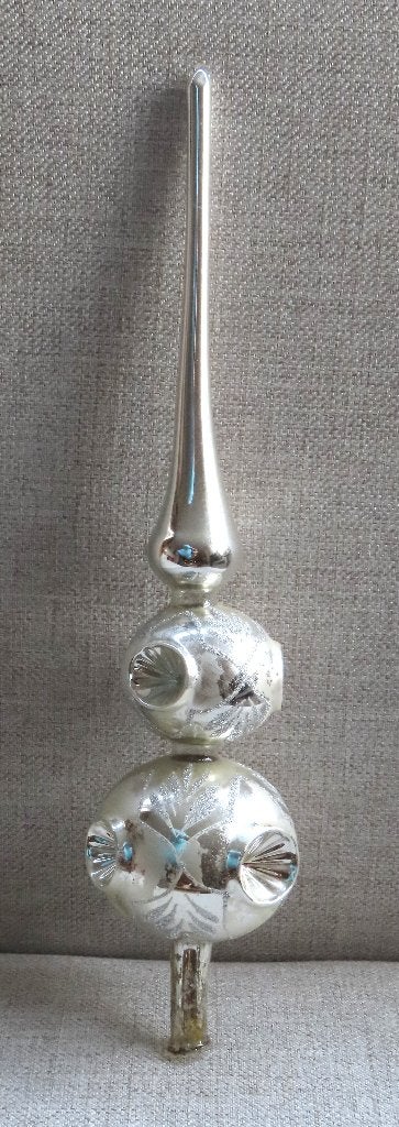 Grote oude Kerstboompiek / Piek 2 Deukballen met 3 deuken, Ophalen of Verzenden