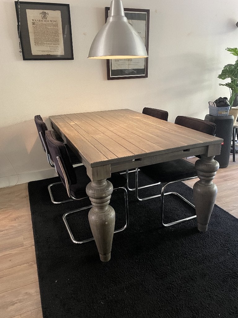 grenen eettafel 4 tot 8 persoons, Ophalen, Gebruikt, 100 tot 150 cm, 200 cm of meer