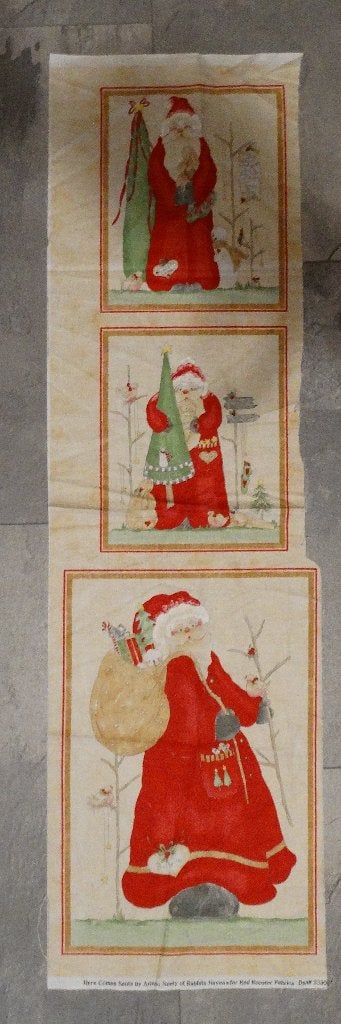 quiltstof, “here comes santa”, Beige, Nieuw, Ophalen of Verzenden, Katoen