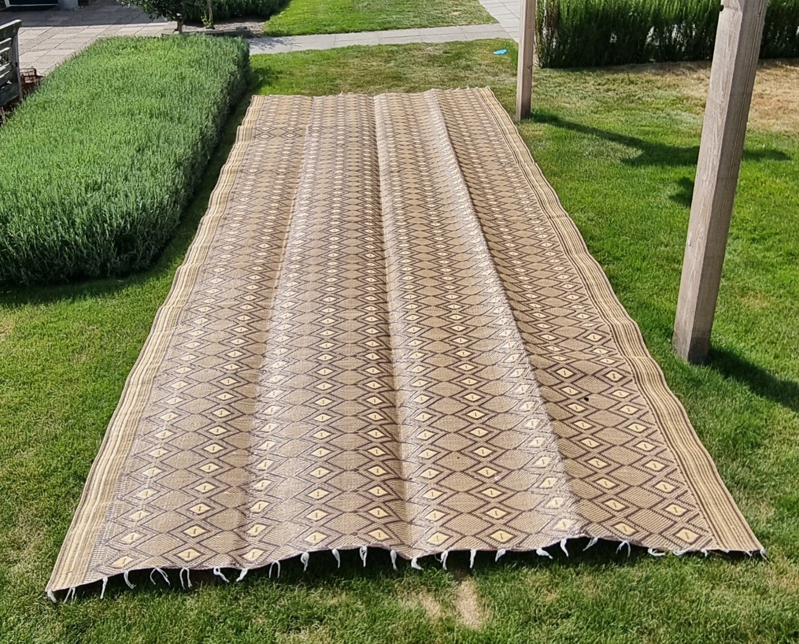 Geweven camping tapijt 500x200 met klein gat, Caravans en Kamperen, Ophalen, Gebruikt
