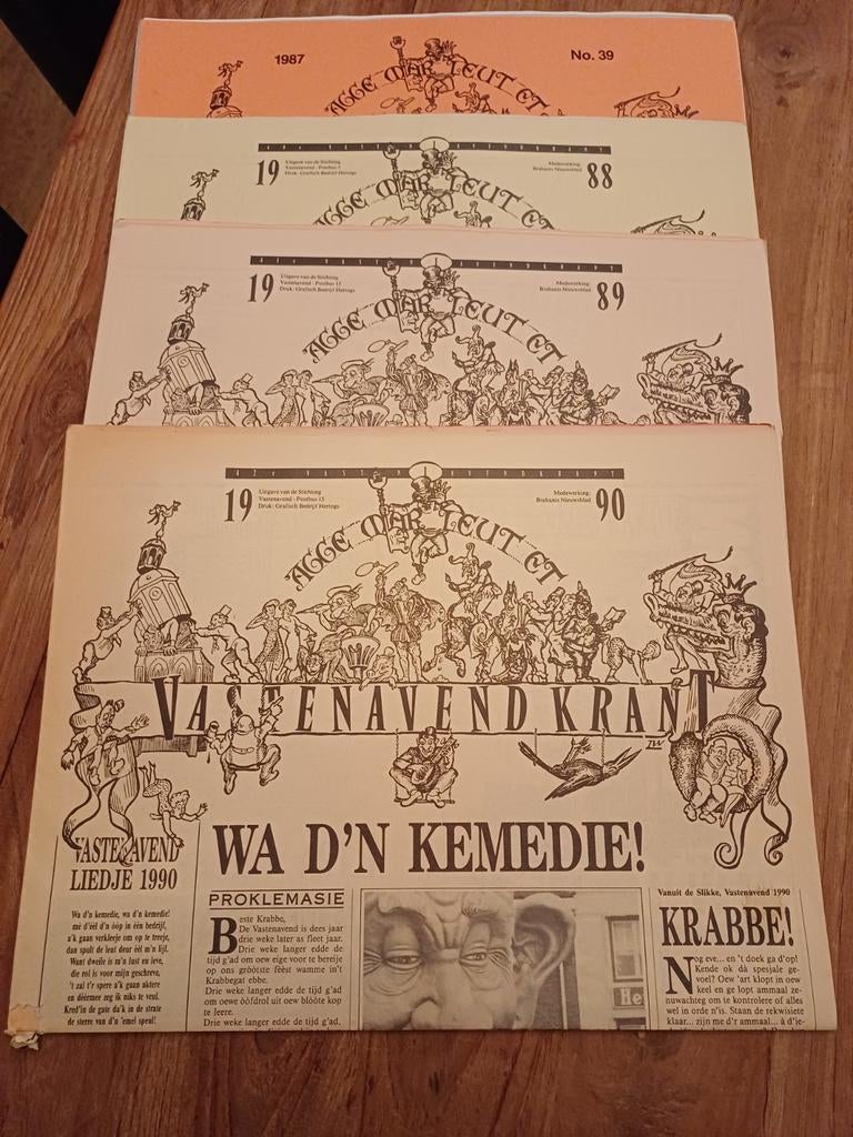 Krabbegat.  Vastenavond kranten 1987-88-89-90, Ophalen