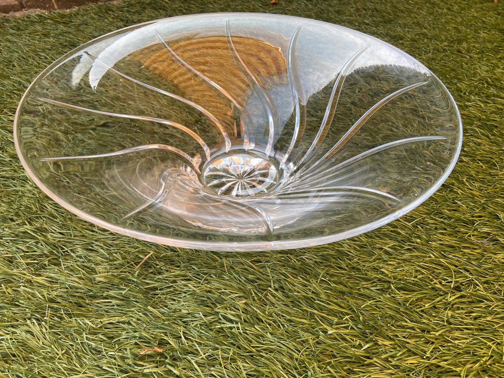 Fruitschaal kristal 36 Cm doorsnee, Antiek en Kunst, Antiek | Glas en Kristal, Ophalen