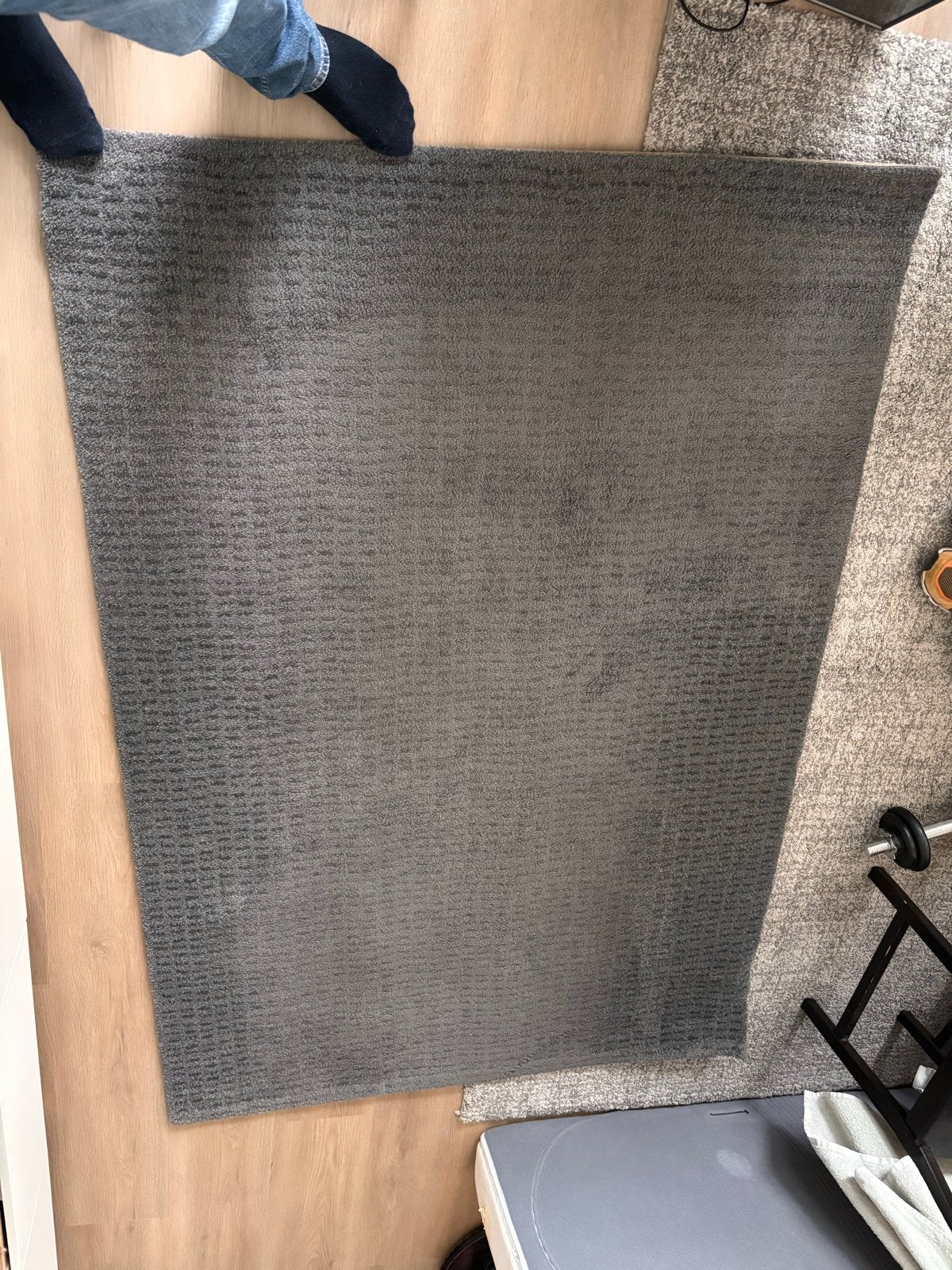 IKEA LANGSTED Vloerkleed - Grijs, 133x195 cm, Ophalen, 100 tot 150 cm, Zo goed als nieuw, 150 tot 200 cm