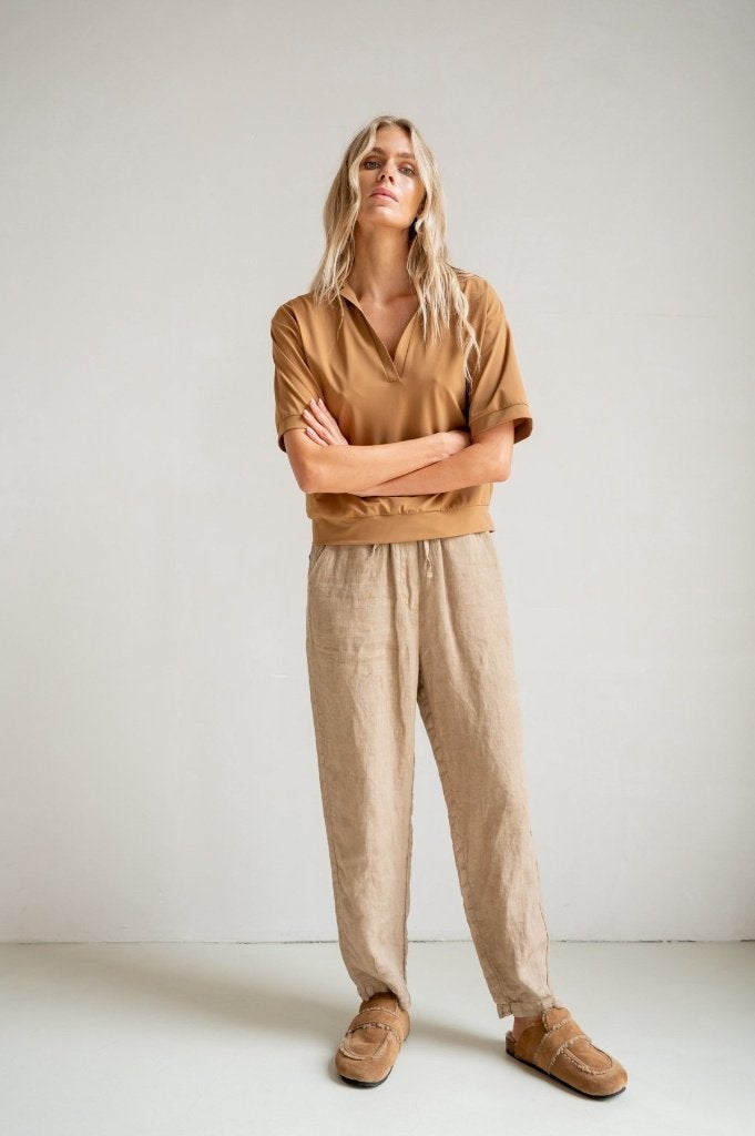 Trousers linnen penn&ink 40/L, Maat 38/40 (M), Penn & Ink, Beige, Nieuw