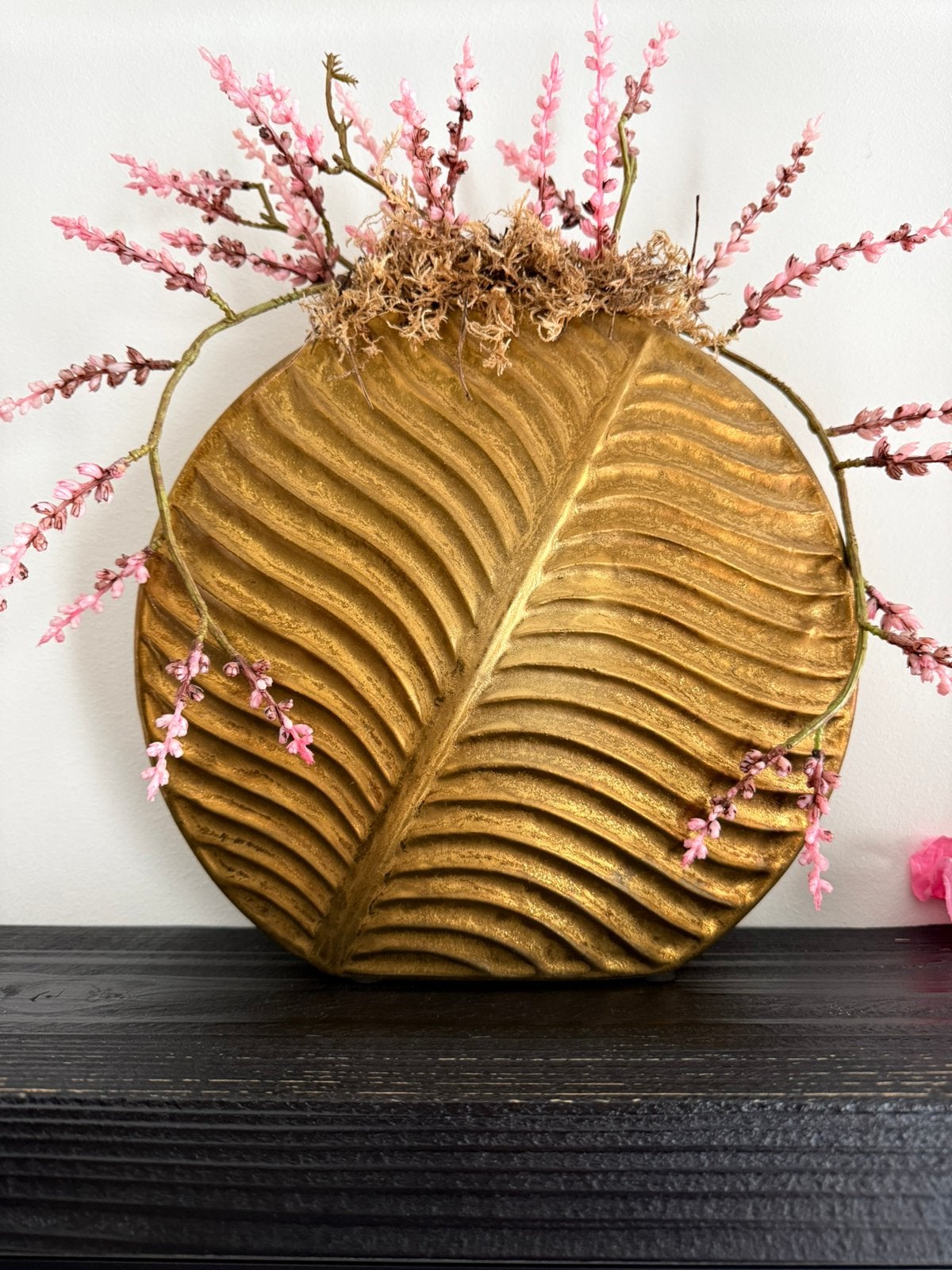 Gouden vazen met decoratie, Ophalen of Verzenden, Zo goed als nieuw