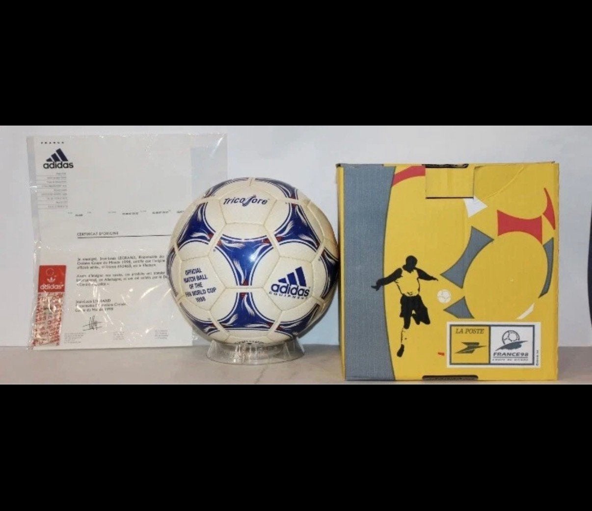 Adidas Wk Bal Tricolore 1998 met Certificaat en Doos, Maat XL, Ophalen of Verzenden, Zo goed als nieuw, Bal