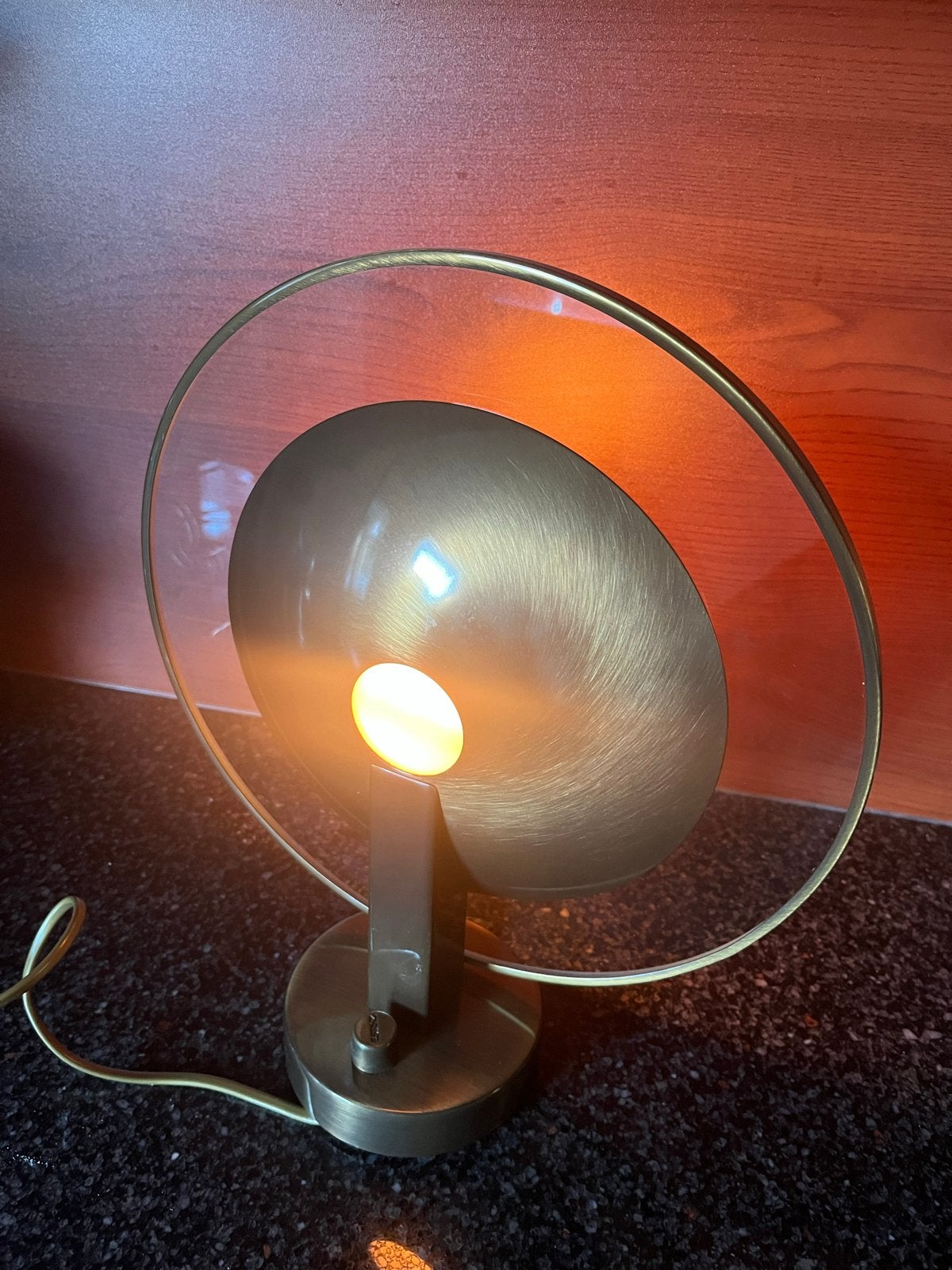 Vintage Estiluz wandlamp, messing en glas, Spanje, Ophalen, Met schakelaar, Gebruikt, Overige merken