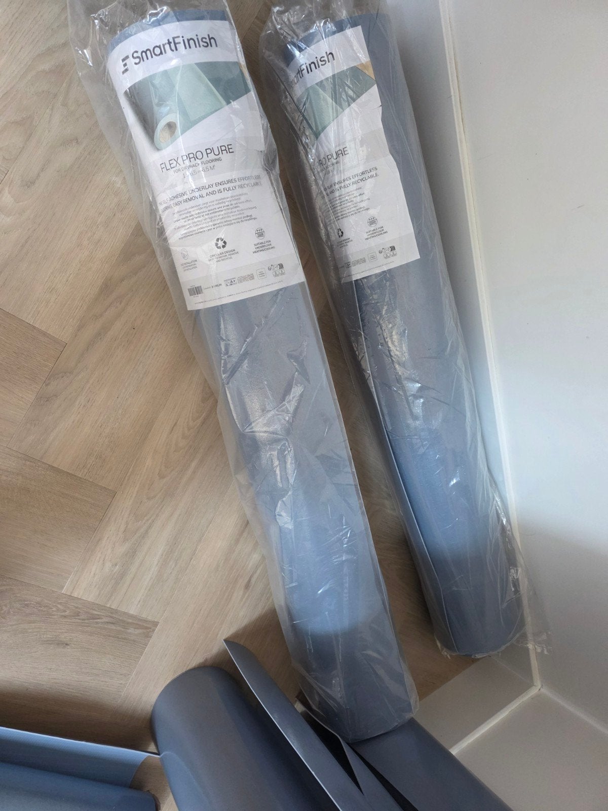 2 rollen SmartFinish Flex Pro Pure ondervloer (2 rollen), Ophalen, Minder dan 50 cm, Grijs, Nieuw