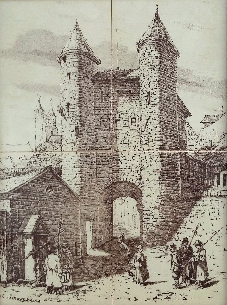 1930-1940 Helpoort Stadsmuur Maastricht Tegel Tableau MOSA, Ophalen of Verzenden