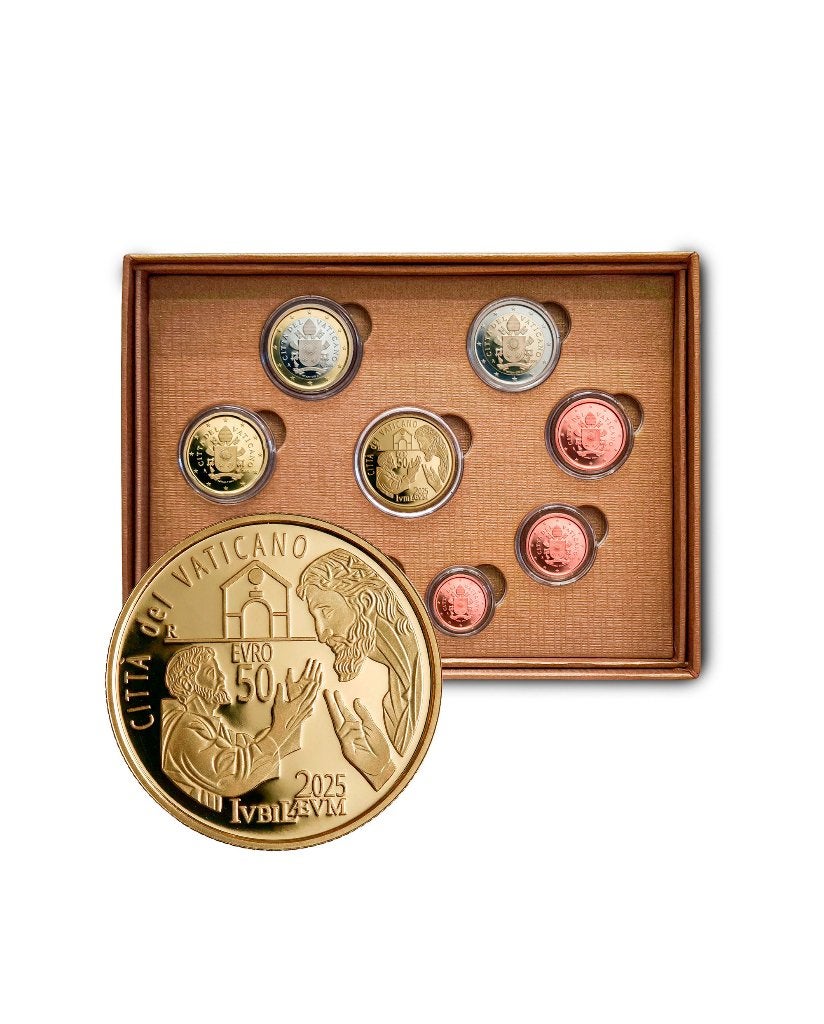 PROOF Set Vaticaan 2025 met 50 euro Goud, Vaticaanstad, Verzenden, Setje, Goud