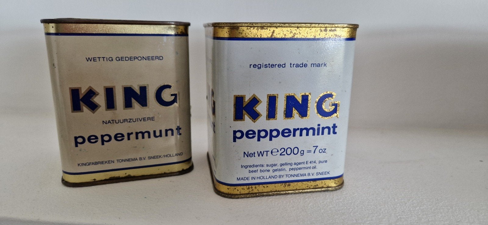 Vintage King Pepermunt Blikjes - Set van 2, Verzamelen, Ophalen of Verzenden