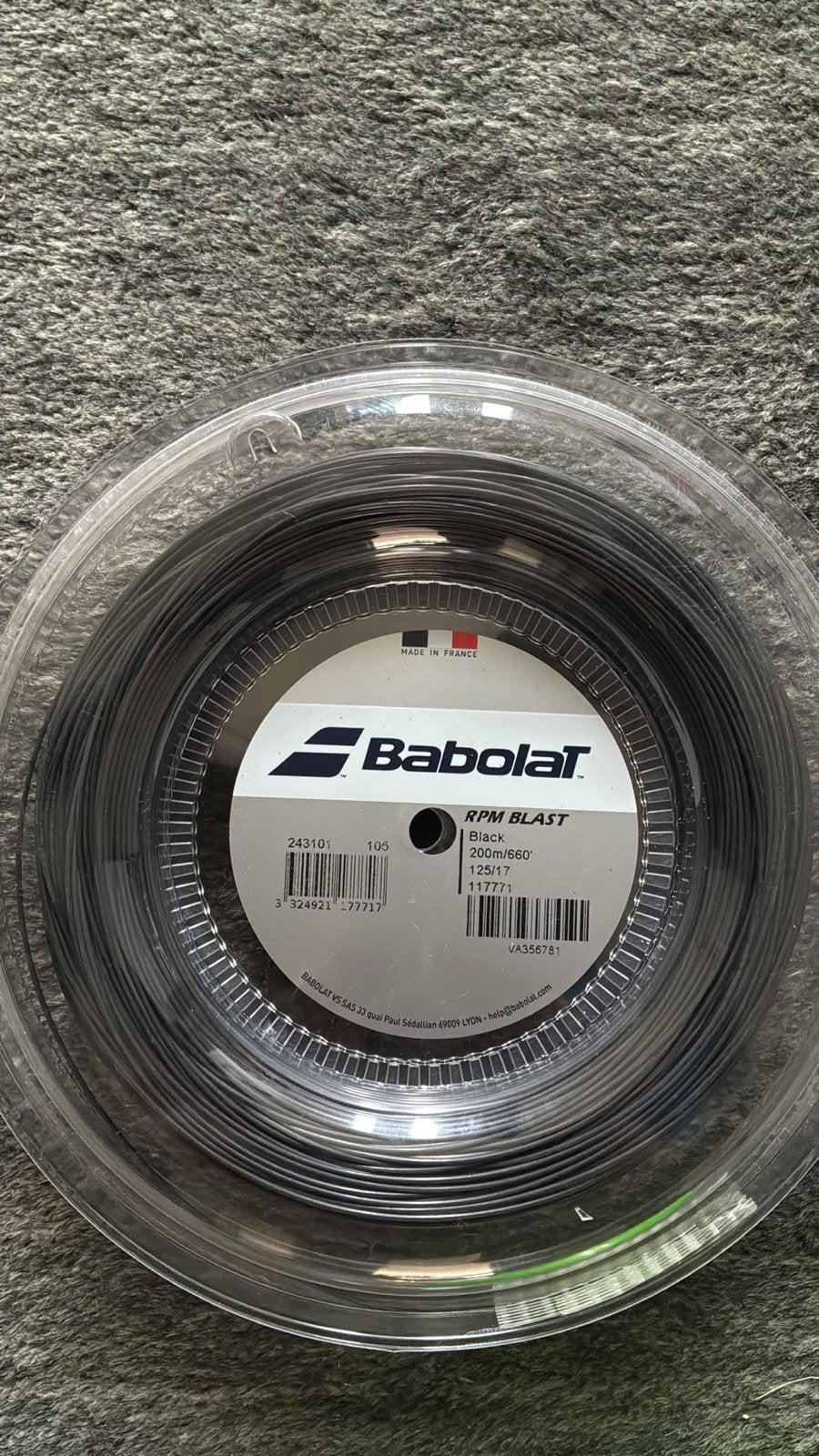 Babolat RPM Blast Tennis Snaar - Zwart, 200m, Ophalen of Verzenden, Nieuw, Grip of Snaar, Babolat