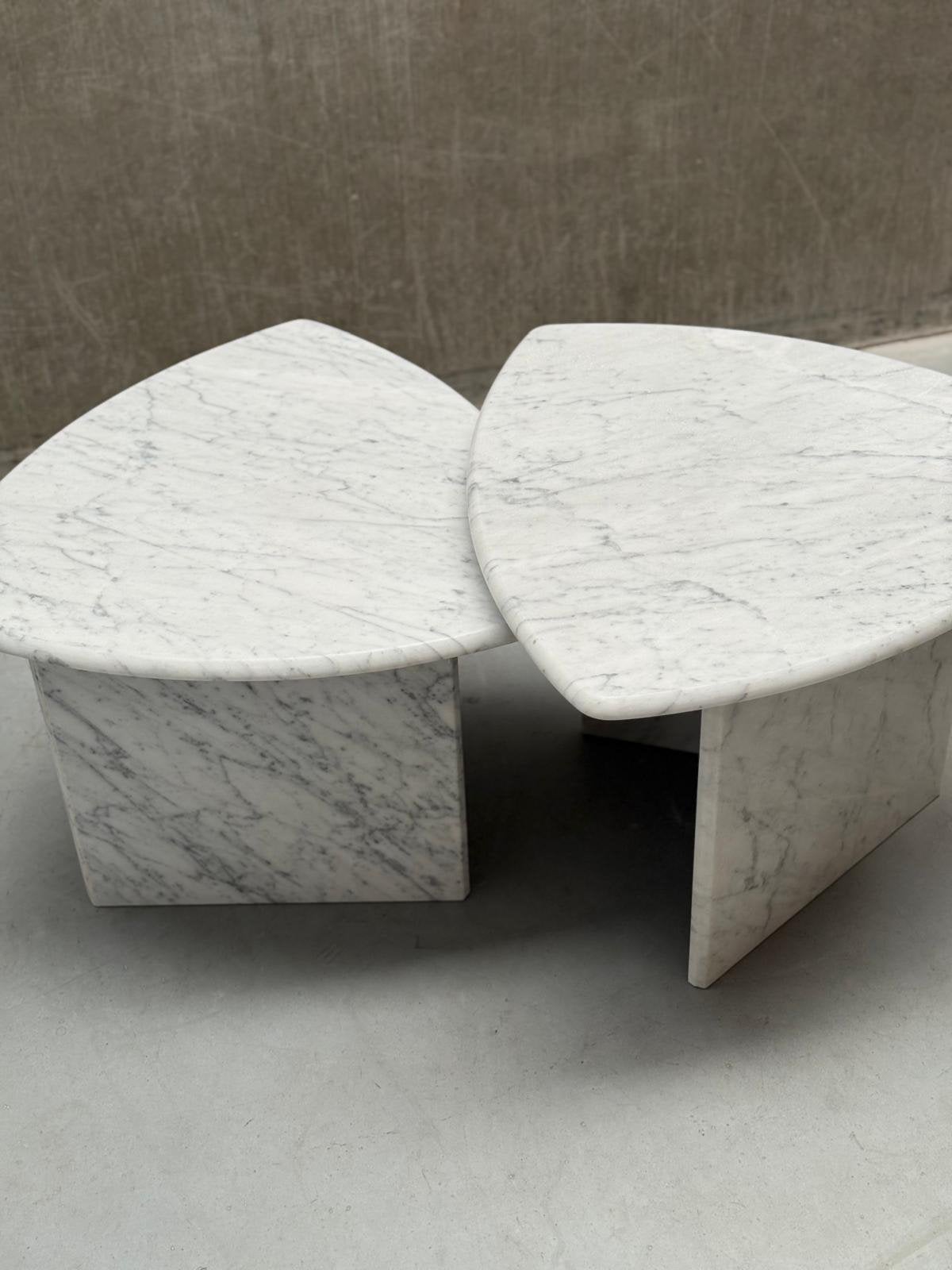Vintage Carrara marmeren mimiset - salontafels, Ophalen, 50 tot 100 cm, X, Minder dan 100 cm