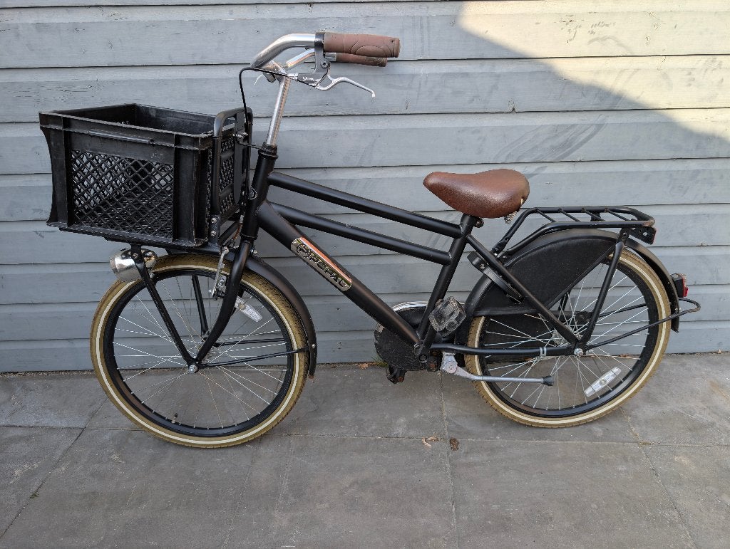 Popal Daily Dutch 22" jongensfiets met mand, Fietsen en Brommers, Fietsen | Jongens, Ophalen, Terugtraprem, 22 inch, Gebruikt