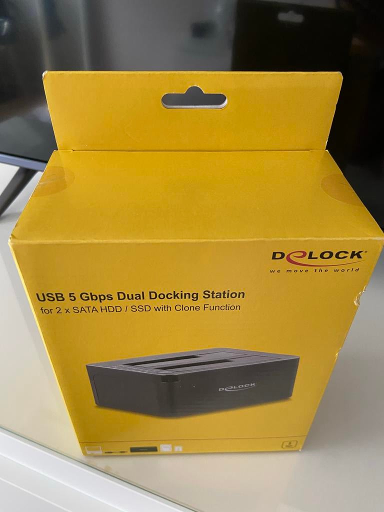 Nieuwe Delock USB 5 Gbps Dual Docking Station voor HDD/SSD, Ophalen of Verzenden, Nieuw, 70 tot 80 mm, Overige merken
