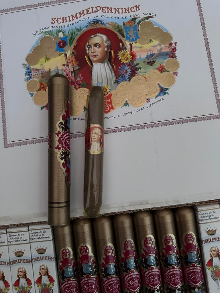 Verzamel item sigarendoos Schimmelpenninck, Ophalen, Zo goed als nieuw, Tabaksdoos of Verpakking