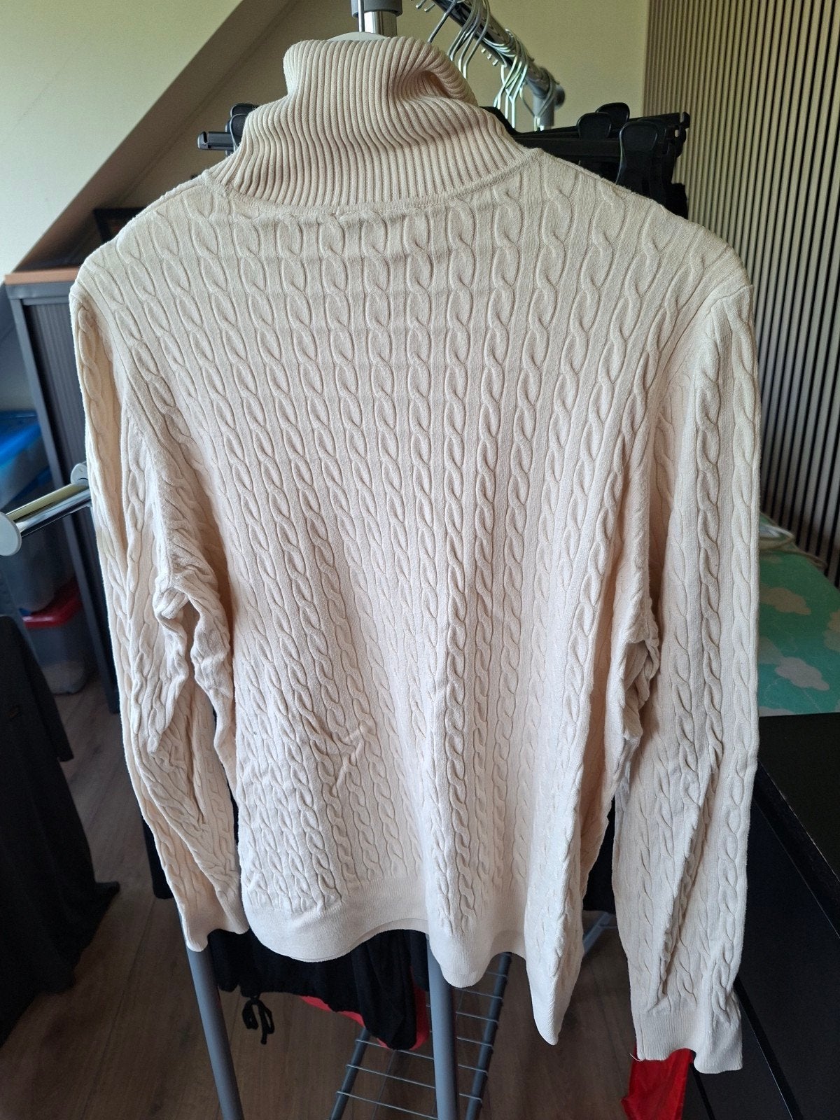 hema coltrui maat xl kabelpatroon, Beige, Maat 46/48 (XL) of groter, Ophalen of Verzenden, Gedragen