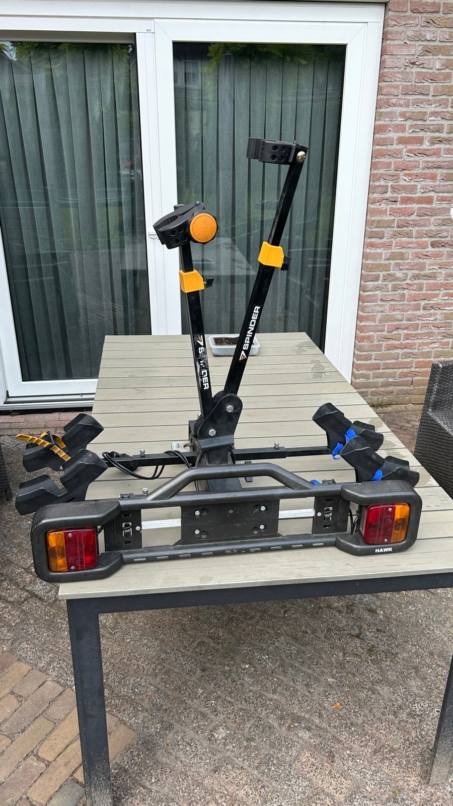 Hawk Spinder Fietsendrager voor twee fietsen, Ophalen, 2 fietsen, Gebruikt, Trekhaakdrager