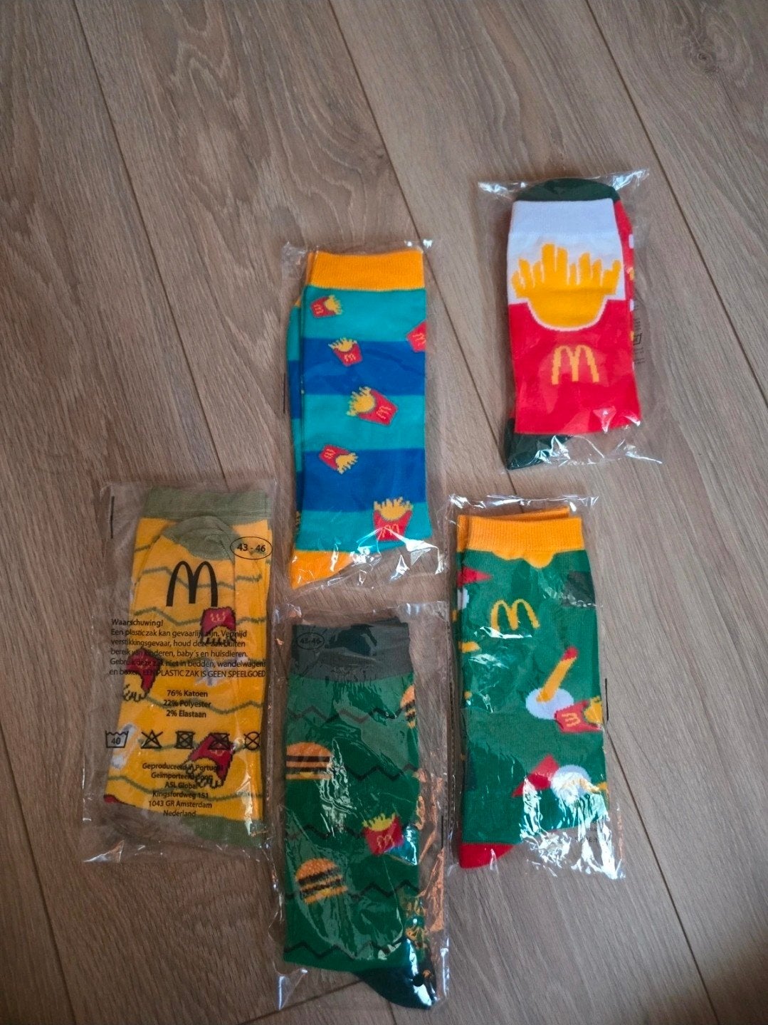 McDonald's sokken (5 paar), nieuw in verpakking, Overige kleuren, Ophalen of Verzenden, McDonald's, Nieuw