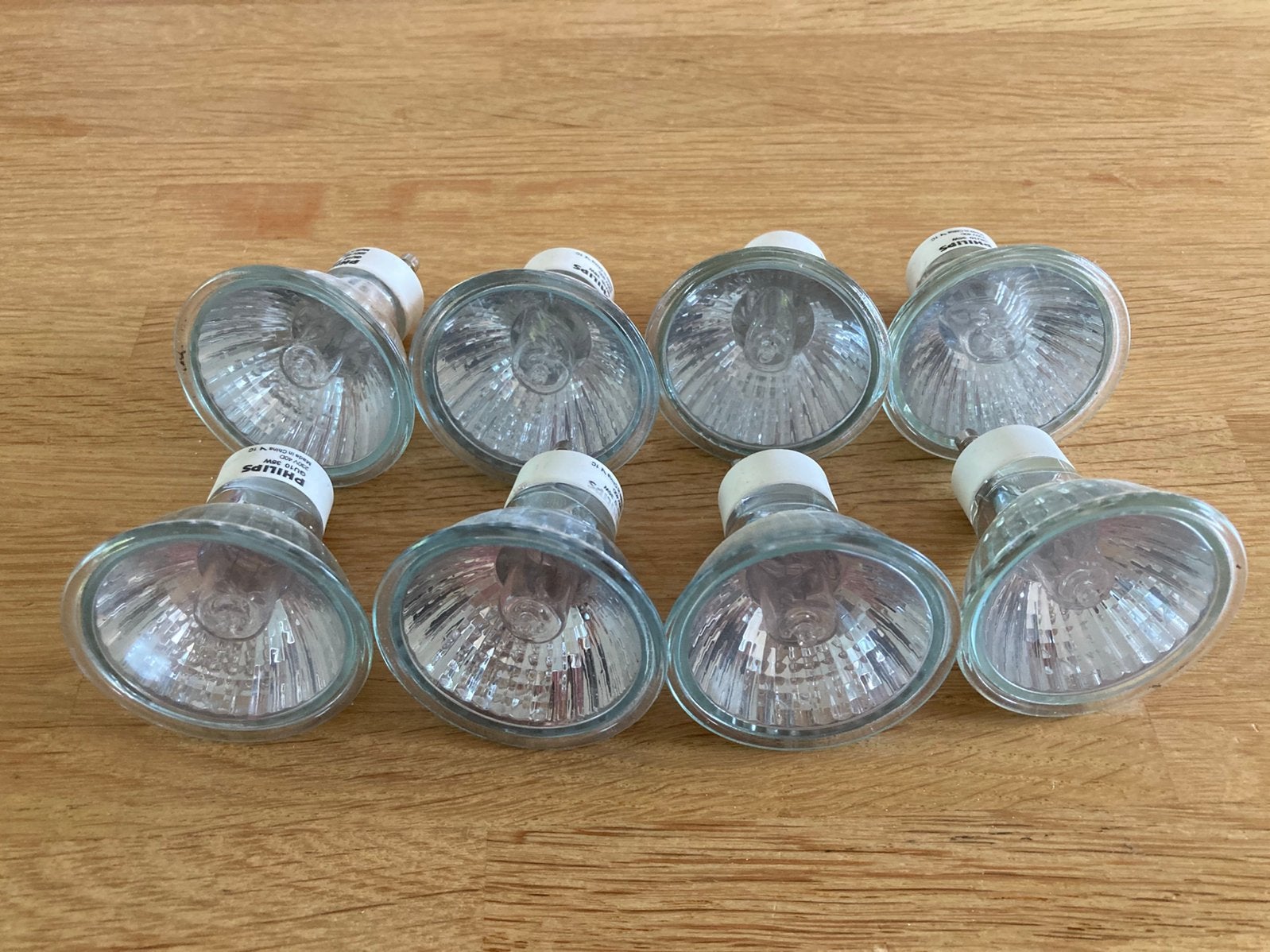 Acht Philips halogeen spotjes van 35W (230V), Huis en Inrichting, Lampen | Spots, Halogeen, Gebruikt, Dimbaar, Ophalen of Verzenden