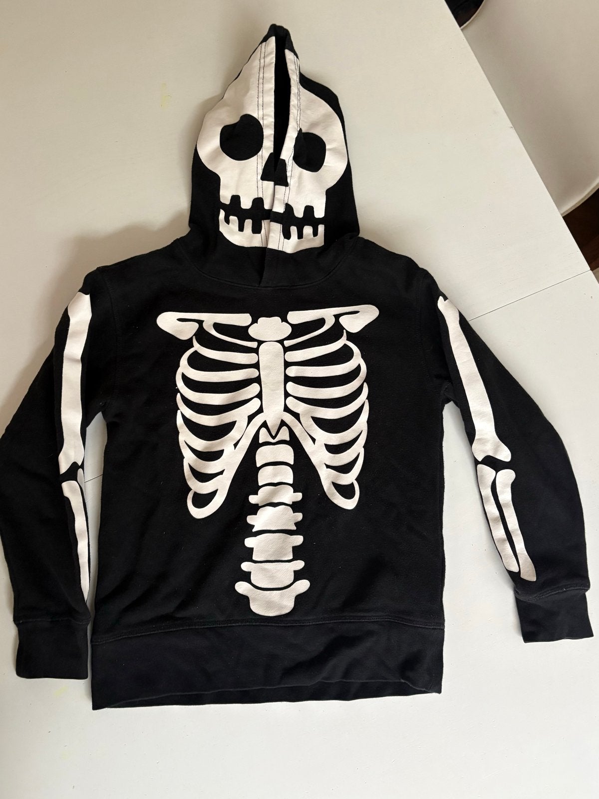 H&M Skelet Hoodie Zwart - Maat 122/128 (6-8 jaar), Ophalen, Gebruikt