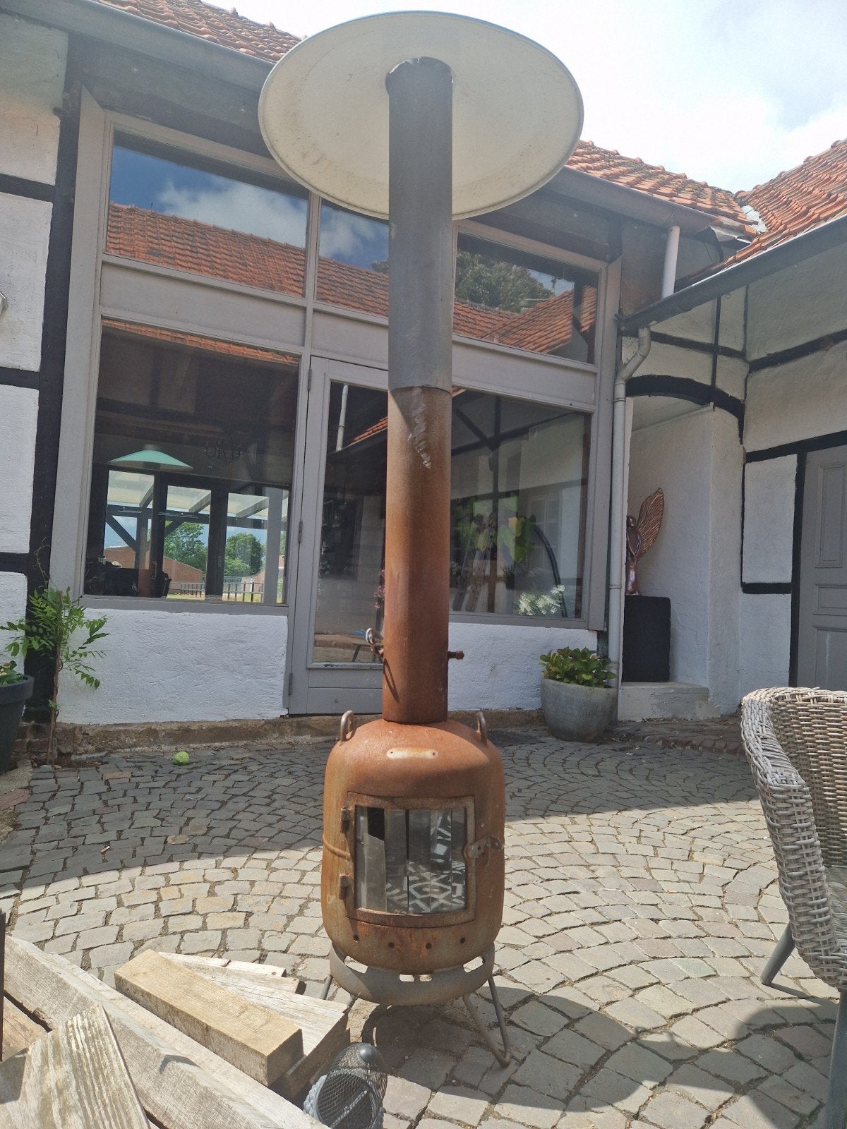 Twrrasverwarmer, Ophalen, Gebruikt