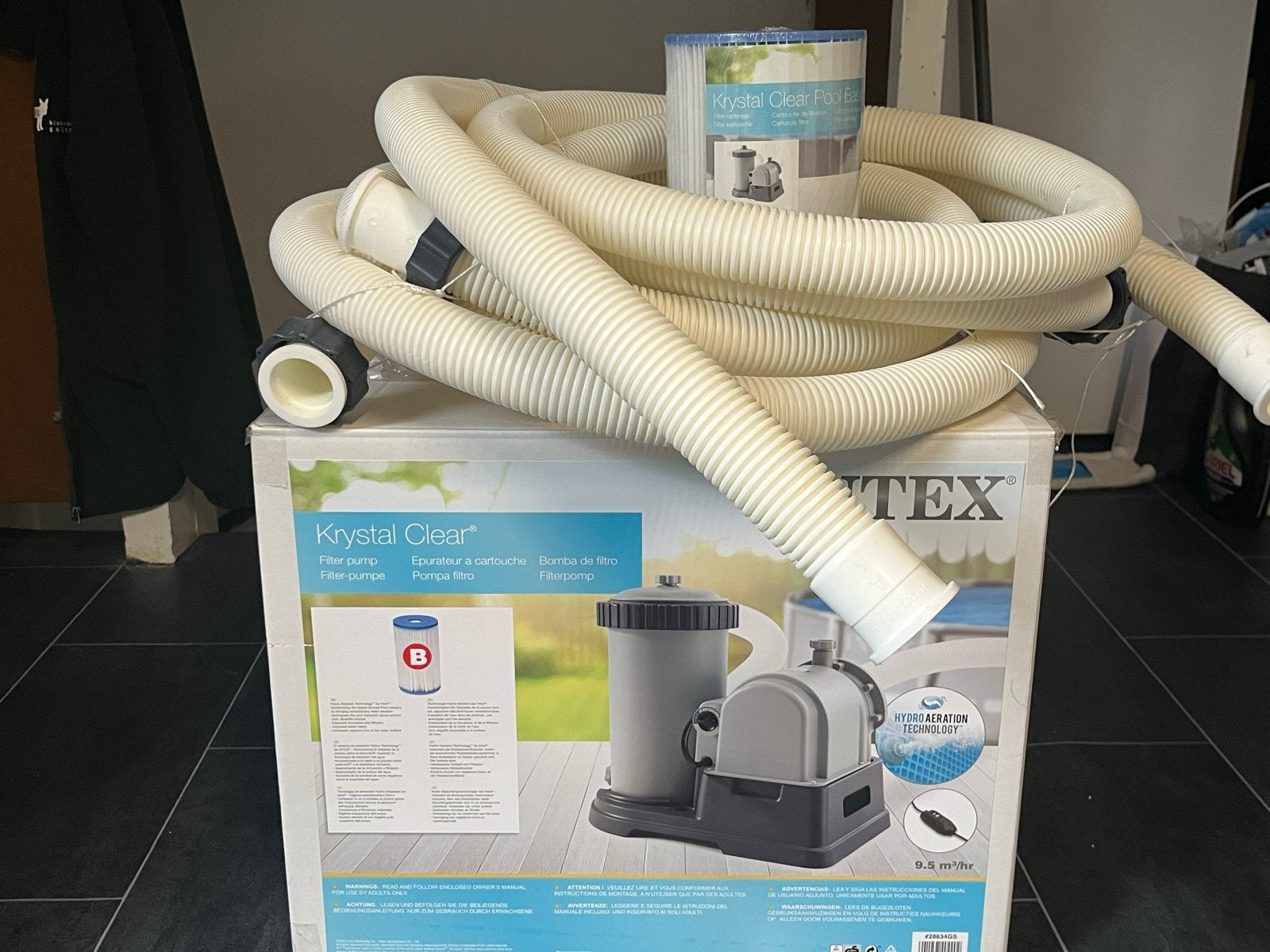 Intex Krystal Clear filterpomp B met slangen en filters, Ophalen, Zo goed als nieuw, Zwembadpomp