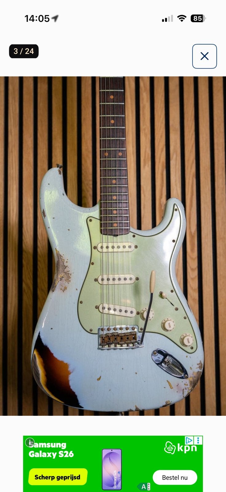 Fender Custom Shop ’61 Stratocaster Sonic Blue (2022), Caravans en Kamperen, Ophalen of Verzenden, Zo goed als nieuw