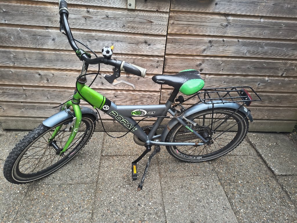 Jongens Fiets merk popal, leeftijd 6-8 jaar, Fietsen en Brommers, Fietsen | Jongens, Ophalen, Terugtraprem, Gebruikt, Popal funjet