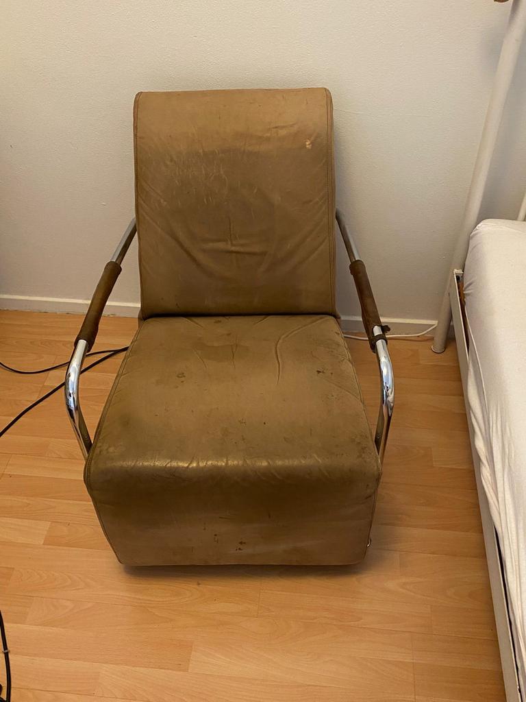 Gelderland fauteuil, Ophalen, Gebruikt, Leer, 75 tot 100 cm