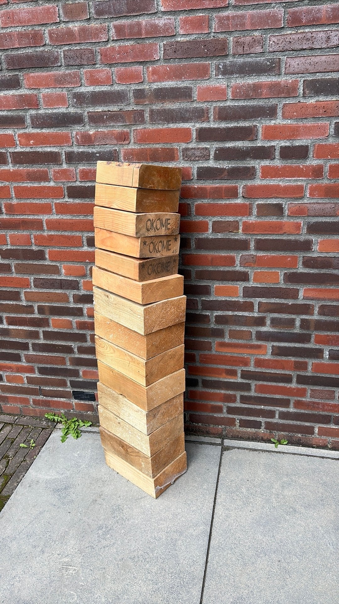 14 houten blokken bijv om auto op weg te zetten, Minder dan 3 m³, Ophalen