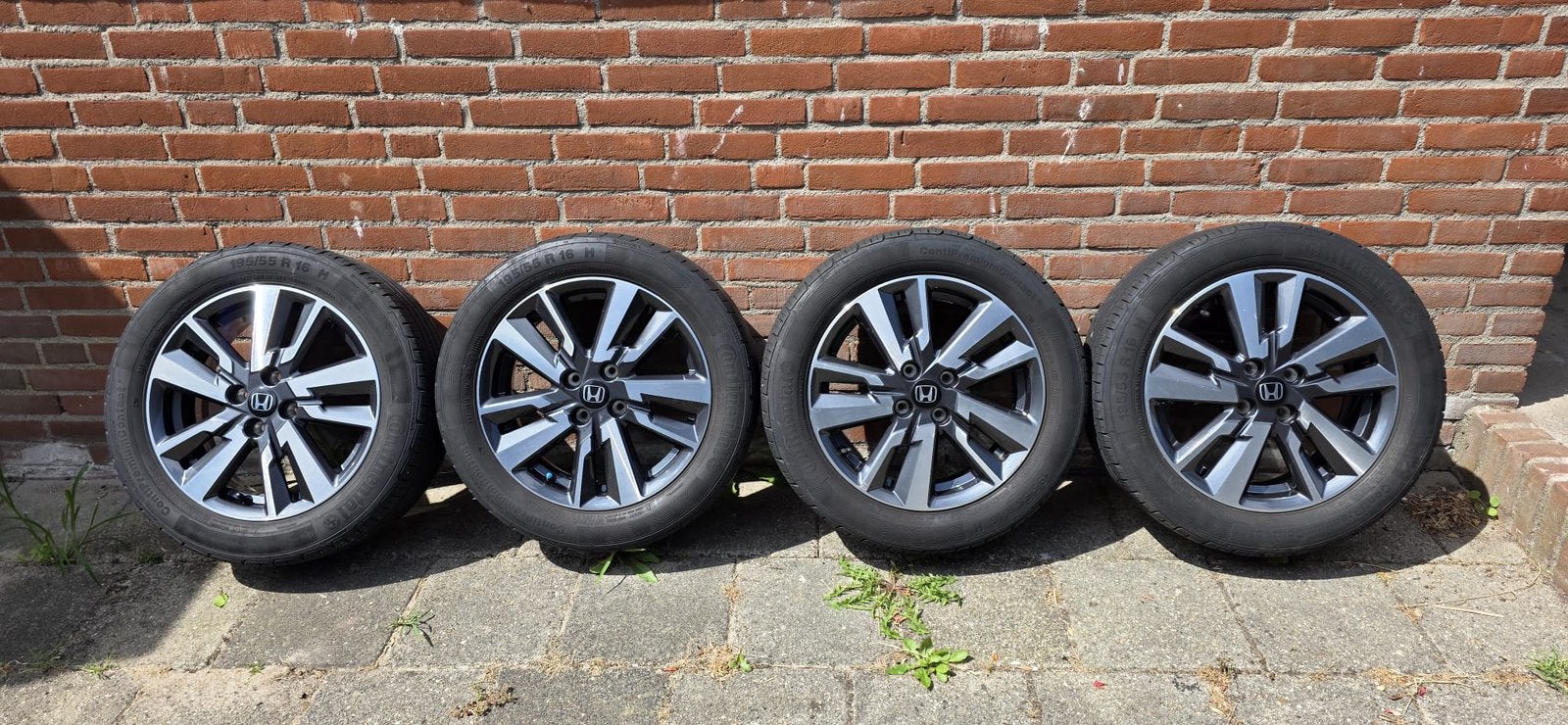 lichtmetalen Honda velgen 195/55 R16 4x100.(Ophalen OUD ADE), Auto-onderdelen, Banden en Velgen, Ophalen, 16 inch, Banden en Velgen