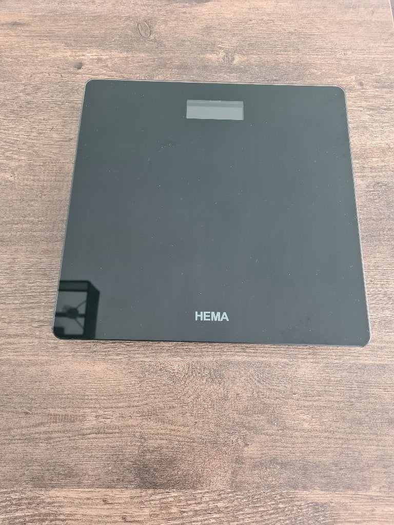 HEMA Digitale Personenweegschaal | Zwart Glas, Ophalen, Gebruikt, 1 tot 500 gram, 100 kg of meer
