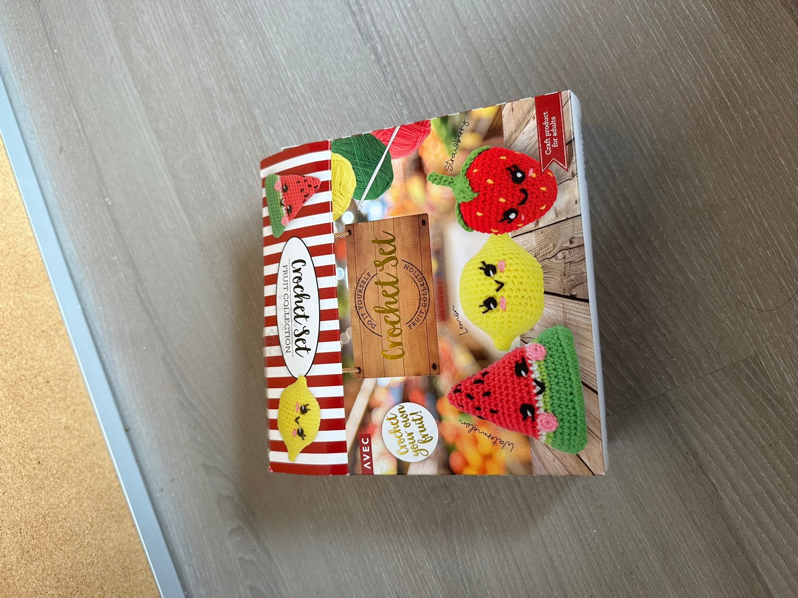 Crochet set met fruit, Hobby en Vrije tijd, Breien en Haken, Ophalen of Verzenden, Zo goed als nieuw, Haken, Wol of Garen