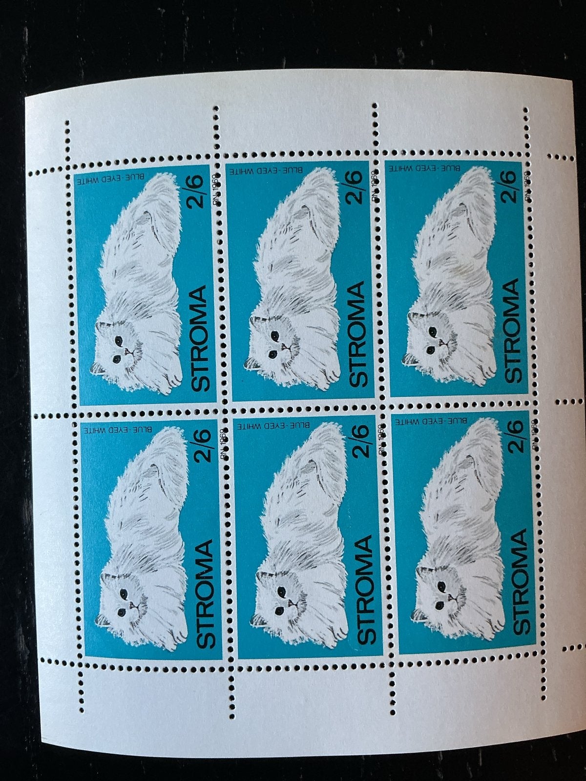 Stroma postzegels: Blue Eyed White katten (6 stuks), Ophalen of Verzenden