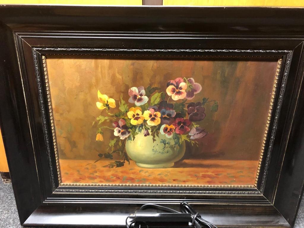 Schilderij met kleurrijke bloemen in vaas, Antiek en Kunst, Kunst | Schilderijen | Klassiek, Ophalen