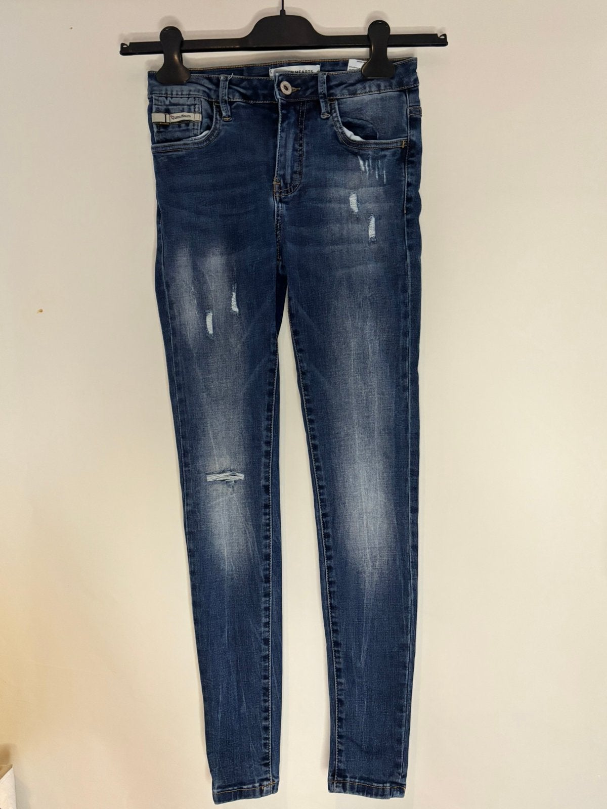 Queen hearts jeans met oude look maat s  met veel strech, Blauw, ., Ophalen of Verzenden, Zo goed als nieuw