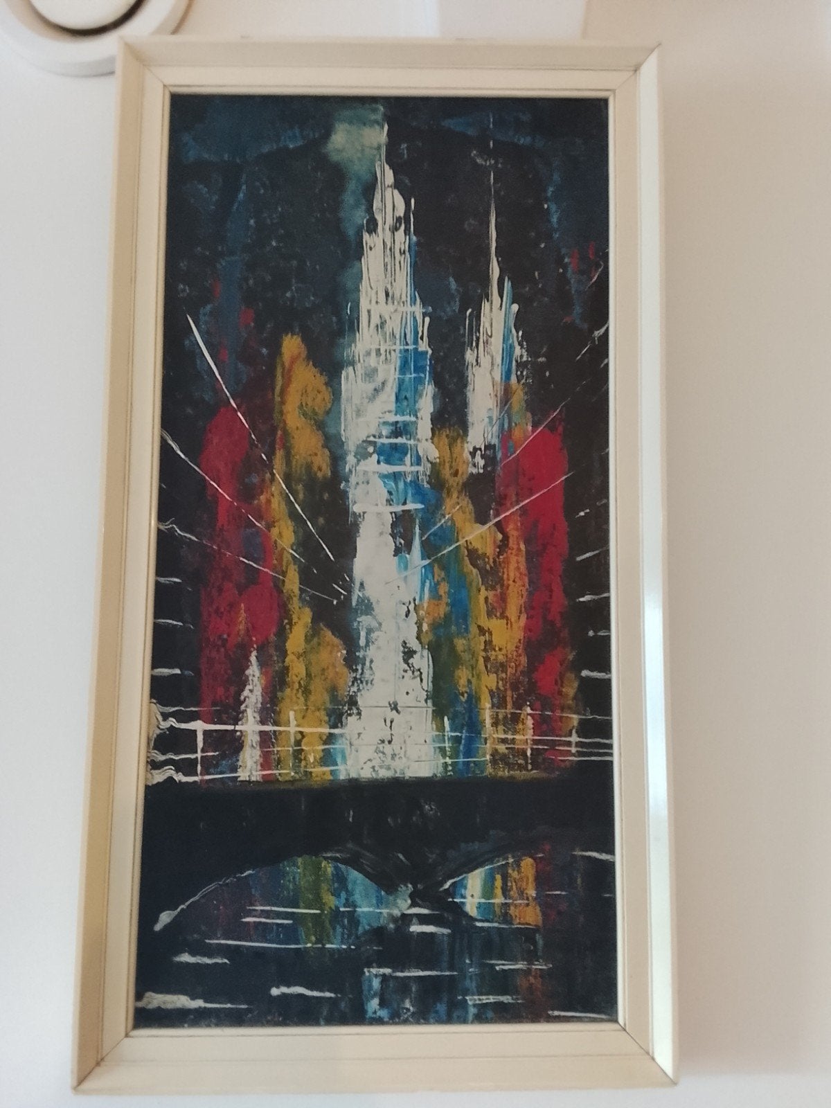 Origineel jaren '60 abstract schilderij Westerkerk Amsterdam, Antiek en Kunst, Ophalen