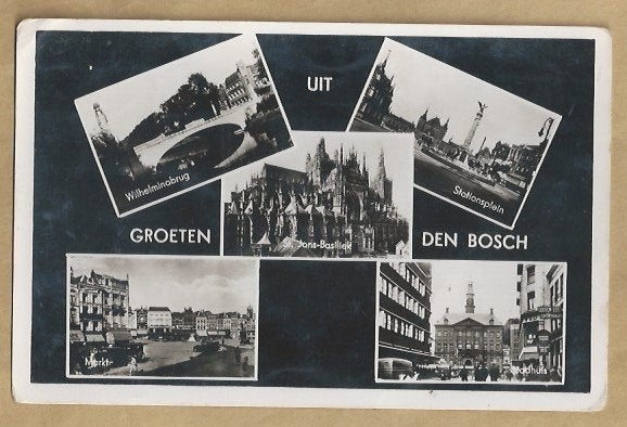 Oude Ansichtkaart 'Groeten uit Den Bosch' - Diverse Zichten, Ophalen of Verzenden, Voor 1920, Ongelopen, Noord-Brabant