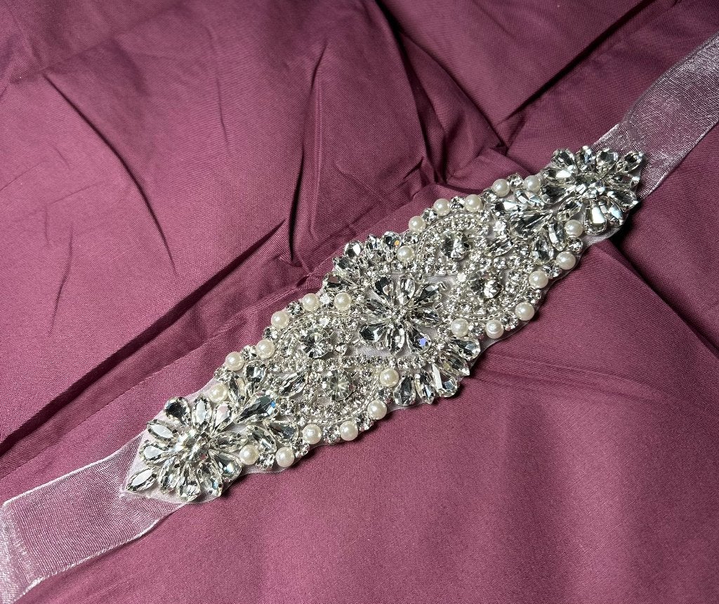 Glinster ceintuur voor bv. Op Trouwjurk of feestkleding, Wit, Nieuw, Ophalen of Verzenden, Accessoires