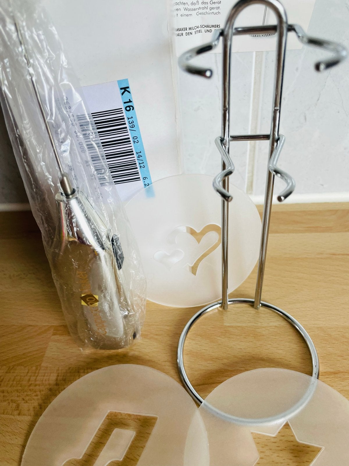 Cappuccino Maker Melkopschuimer met sjablonen en standaard, Ophalen of Verzenden, Nieuw