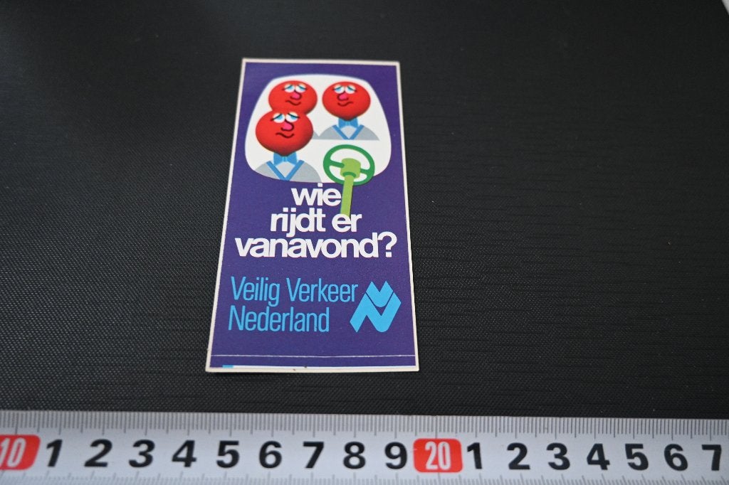 sticker VVN  Wie rijdt er vanavond? Veilig Verkeer Nederland, Ophalen of Verzenden, Zo goed als nieuw