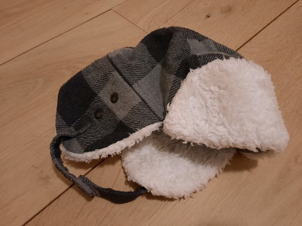 stoere muts kinderen (muts kind), zwart / grijs geblokt, Hema, Overige maten, Ophalen of Verzenden, Gedragen