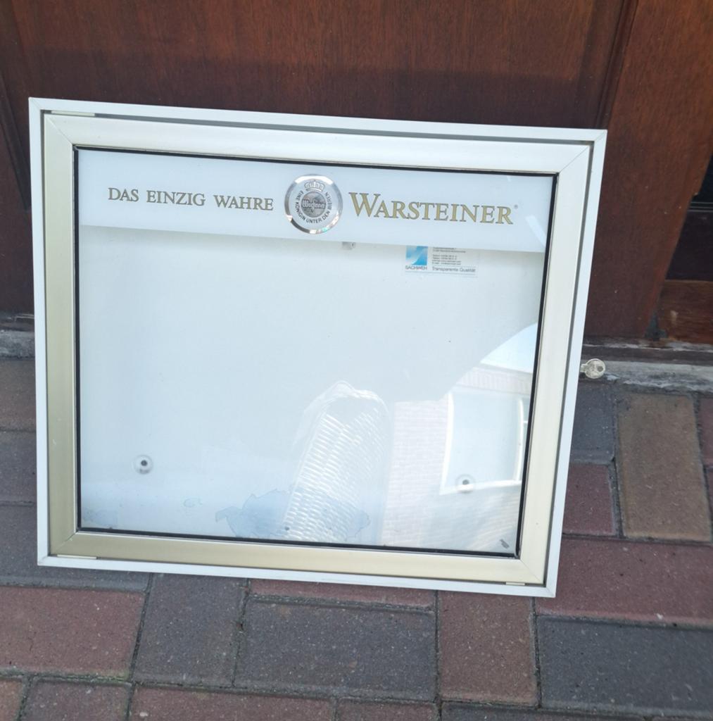 Warsteiner Menukast met sleutel, Verzamelen, Biermerken, Ophalen of Verzenden, Gebruikt