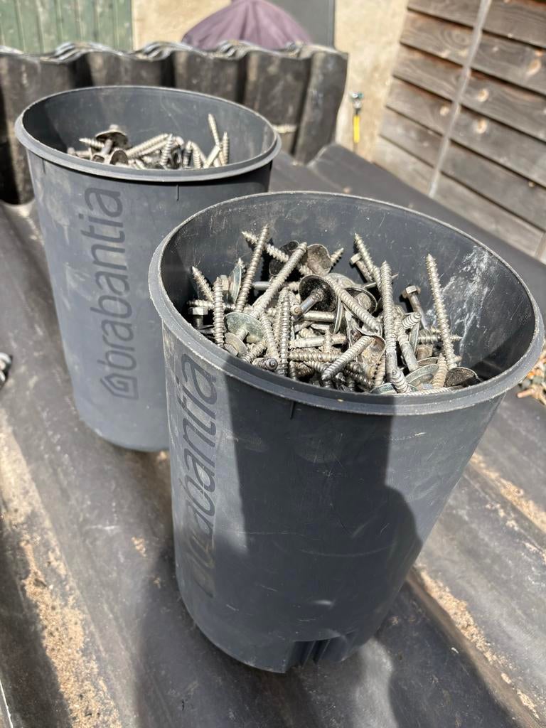 Gebruikte Golfplaatbouten RVS A2  7x110 mm (500 stuks), Doe-het-zelf en Verbouw, 100 tot 250 mm, Gebruikt, Ophalen of Verzenden