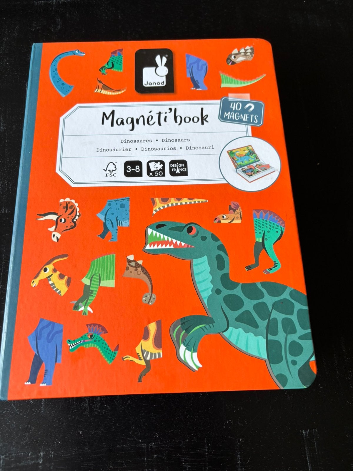 janod magneti boek dinosaurus, Ophalen, Zo goed als nieuw