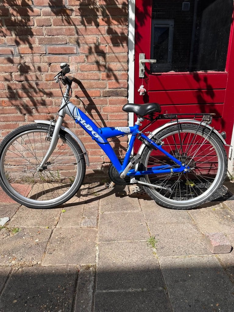 Aldo Kinderfiets / Jongensfiets 24 inch, Blauw/Zilver, Ophalen, Velgrem, Gebruikt, 24 inch