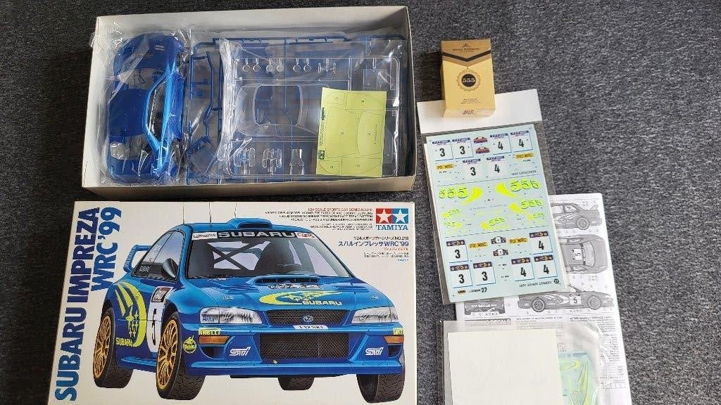 Tamiya Subaru Impreza WRC '99 met 555 decals etc, Auto, 1:32 tot 1:50, Nieuw, Ophalen of Verzenden