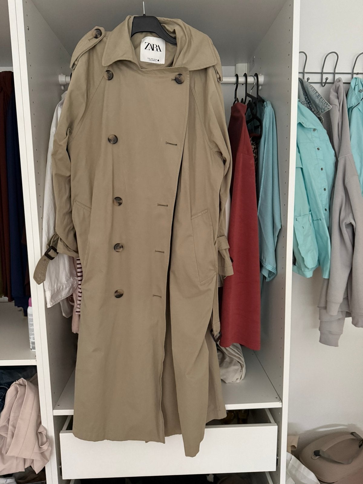 Zara trenchcoat maat S, Ophalen of Verzenden, Zo goed als nieuw, Maat 38/40 (M), Zwart
