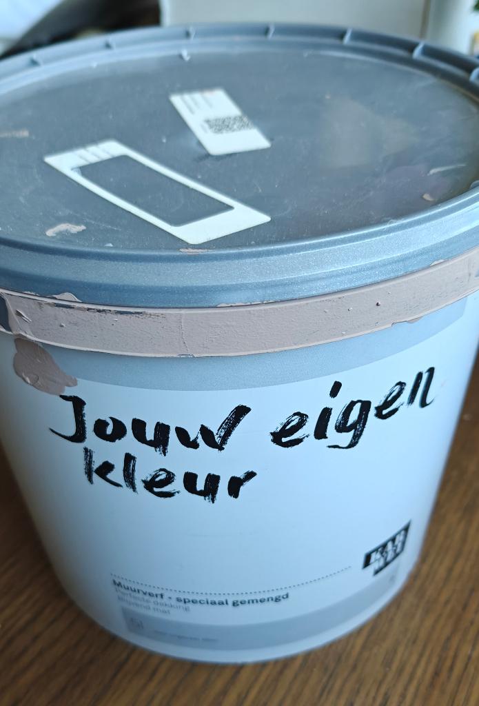 Latex beige 5 liter, Ophalen, 5 tot 10 liter, Beige, Nieuw